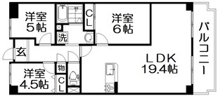 ローズハイツ香里園2号棟の物件間取画像